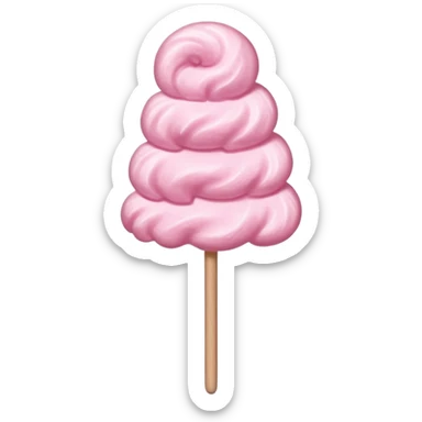 pink cotton candy on a stick sticker