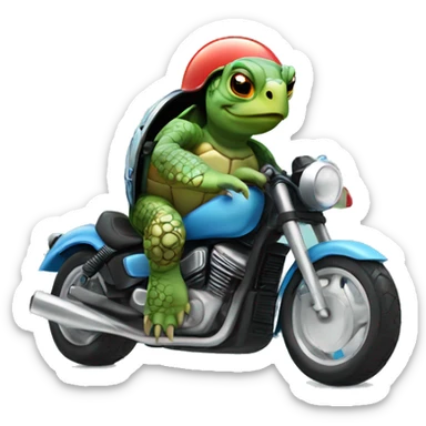 A sea turtle wearing a motorcycle helmet sticker