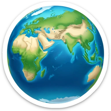 planet Earth with continents and oceans sticker