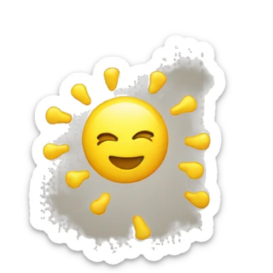 happy yellow round man emoji with slay fingers sticker