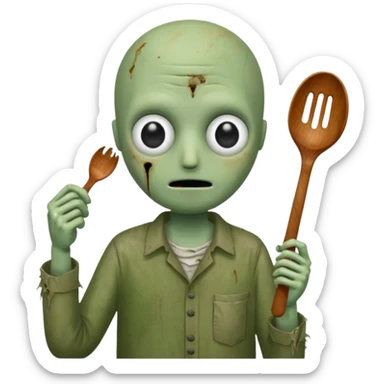 the meme from 2004 salad fingers i like rusty spoons no hair  sticker