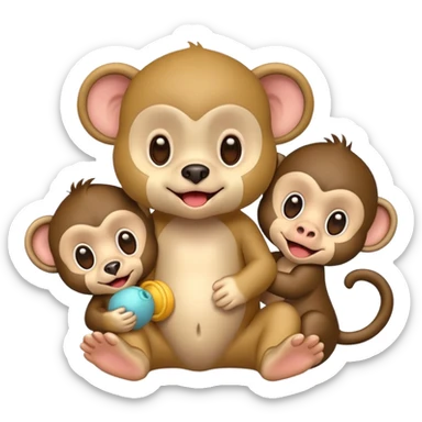 puppy monkey baby sticker