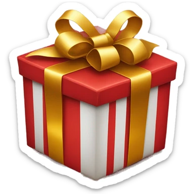 RED GIFTBOX with gold ribbon  sticker