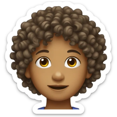 a curly-haired child sticker