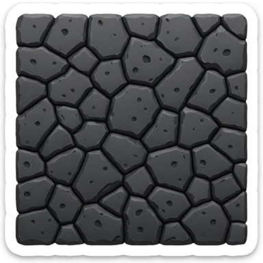 A seamless floor of black volcanic rock sticker