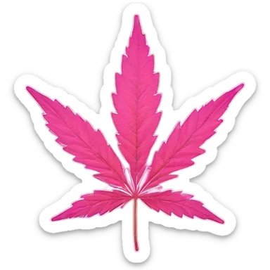 Pink weed leaf  sticker