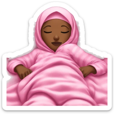 Black Hijabi sleeping in pink pyjamas sticker