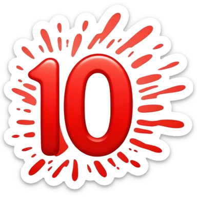 Bold red number 10000 with energetic double underlines like the 100 emoji, vibrant and dynamic design conveying extreme approval and excitement sticker