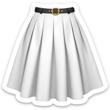 create a white midi skirt whitout pleats sticker