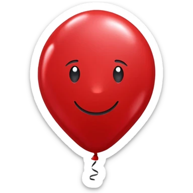 red glitter baloon chat sticker