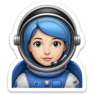 woman,  astronaut, blue and black design sticker