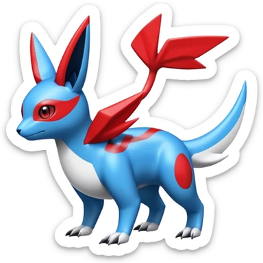  Cute Guilmon-Latias-Umbreon-Fakémon-hybrid-creature (full body)  sticker
