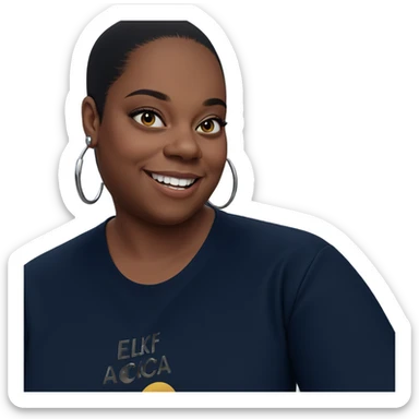 smiling girl with hoop earrings sticker