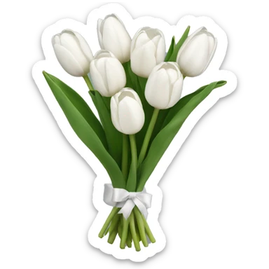 white tulip bouquet  sticker