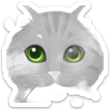 lilac cat green eyes happy sticker
