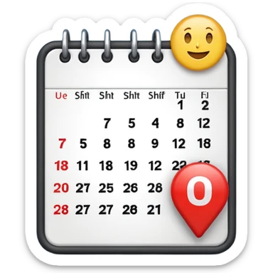 calendar with a checkmark, end of shift emoji sticker