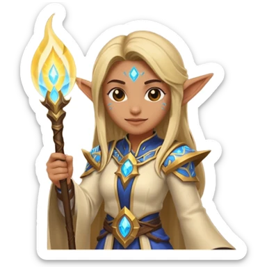 emoji representing the healer role in World of Warcraft, featuring a glowing staff or a hand casting a healing spell sticker