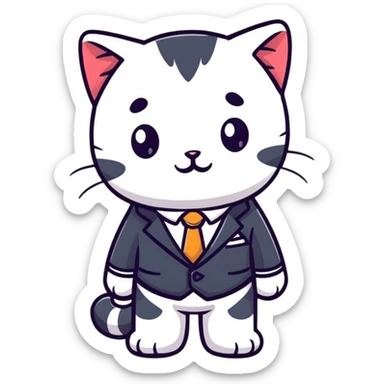 kitten in a suit sticker