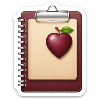 HAZ UN planificador de lista de objetivos en color vinotinto/rojo carmesí brillante, con hojas de cuaderno blancas sticker