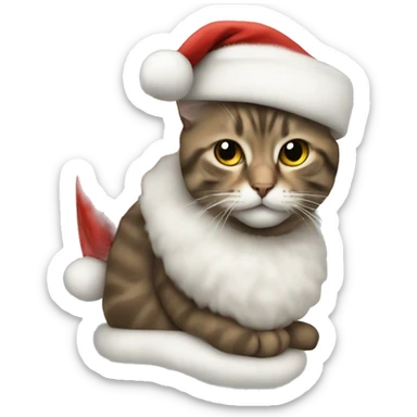 Cat wearing Santa Claus costume  sticker