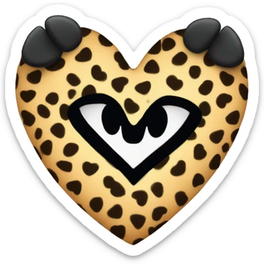 A heart with panter print sticker
