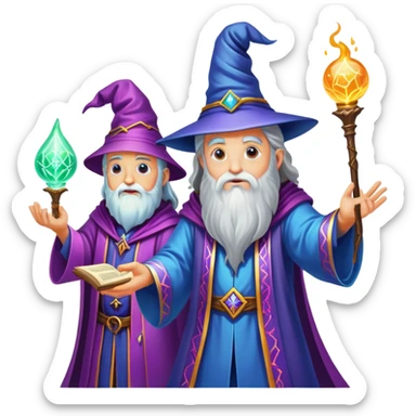 wizard and brain in a magical spell duel sticker