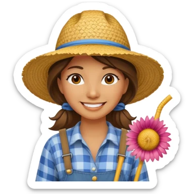 farmer woman sticker
