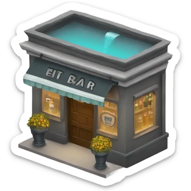 Bar with FOUNTAIN sign sticker