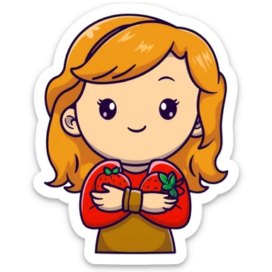 strawberry blonde girl with brown eyes shrugging sticker