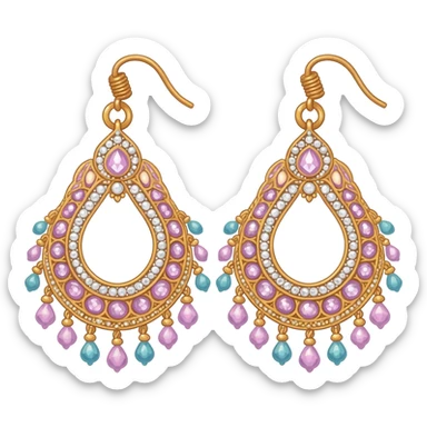 Two big jhumkas pastel colour sticker