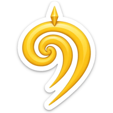 Thin Yellow swirl with 3 points sticker