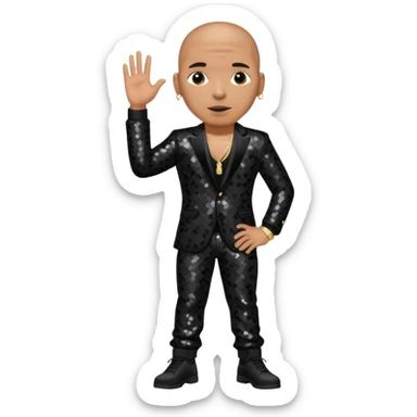 Pitbull, Rapper with black sequin outfit sticker