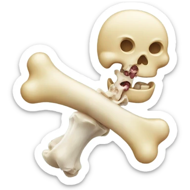An emoji eating a bone sticker