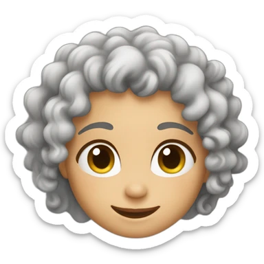 curly girl with a great smile sticker
