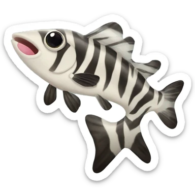 Zebra dog fish hybrid sticker