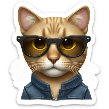 Cat with sunglasses sticker