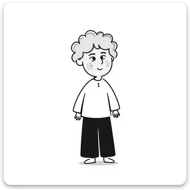 a strawberry blond boy with ginger freckles, hand drawn doodle style sticker