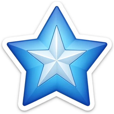 11 corner blue star with white tick on it sticker