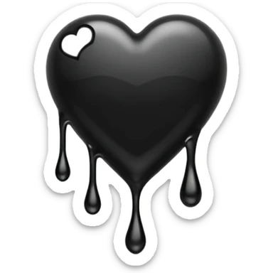 black heart with dripping ink sticker
