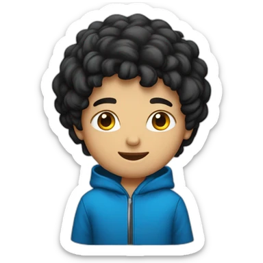 Jeune-garçon-blanc-cheveux-Noir-hoodie-bleu sticker