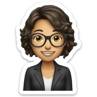 brunet girl in glasses sing at mic sticker