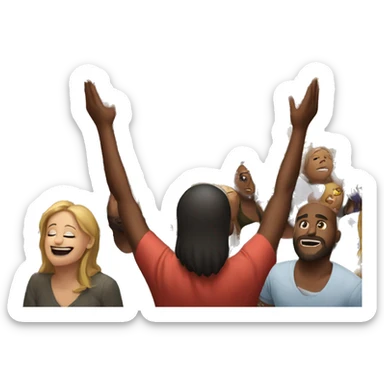 Christians worshiping God sticker