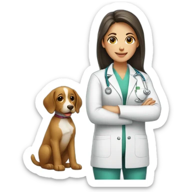 Veterinarian girl sticker