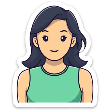 top half of a woman, upper body sticker