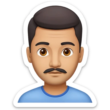 Indian man age 30s fade hair cut no mustache sticker