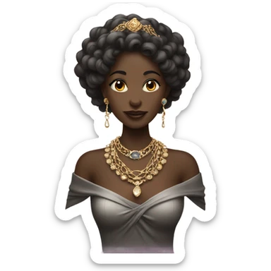 dark-skinned lady with jewelry sticker
