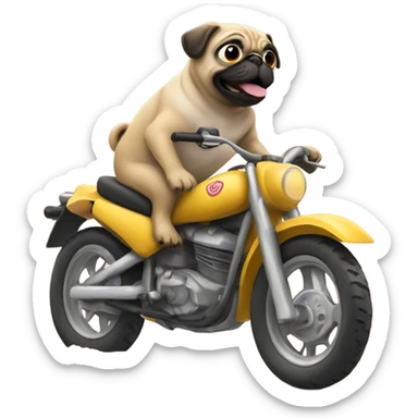 Pug riding a dirt bike  sticker