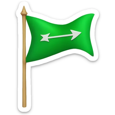 Green flag with three arrows and 12 arrows sticker