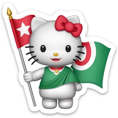 Hello kitty holding somaliland flag sticker