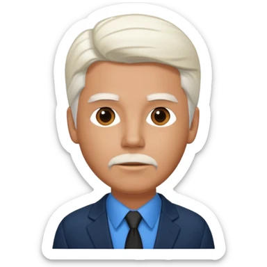 Michael McDonald with blue shirt, black suit jacket sticker